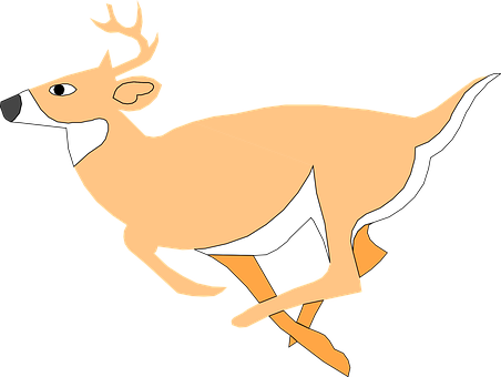 Running Deer Cartoon Illustration PNG image