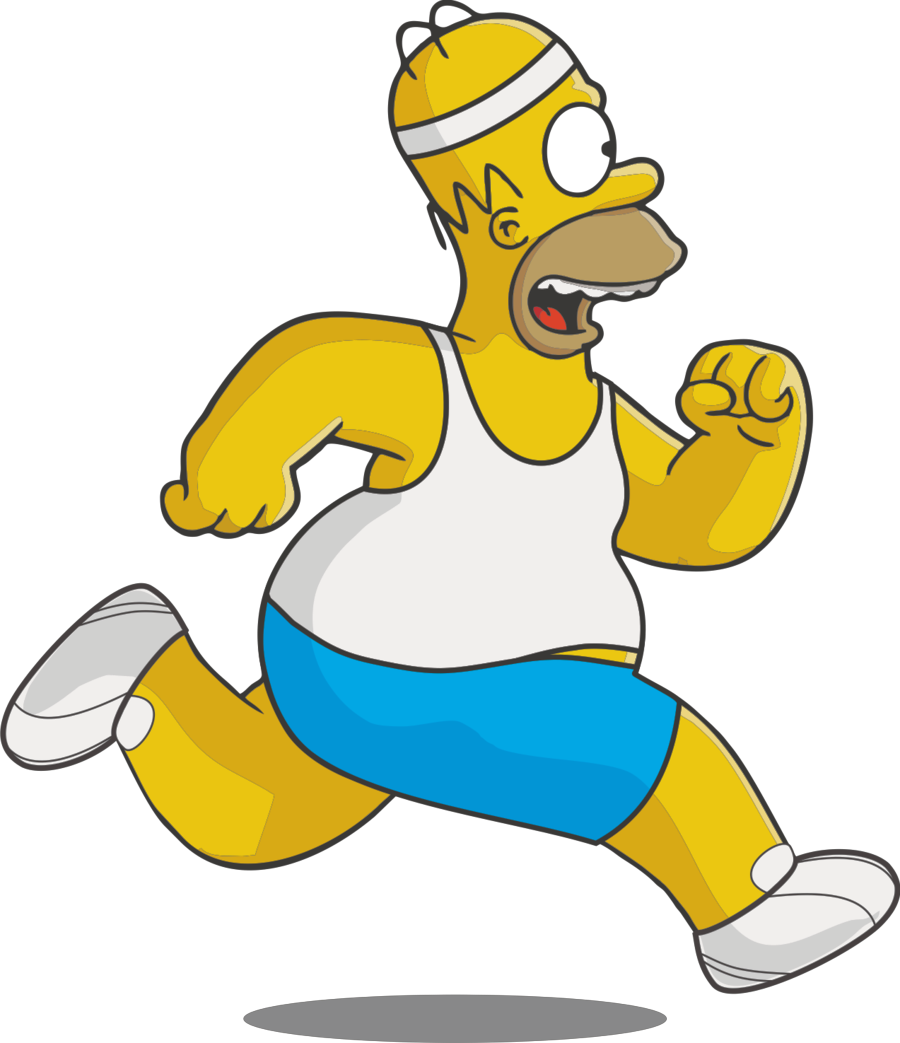 Running Homer Simpson PNG image