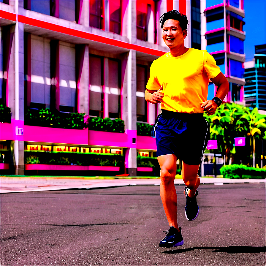 Running Man In Urban Setting Png Dij99 PNG image