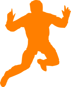 Running Man Silhouette Orange PNG image