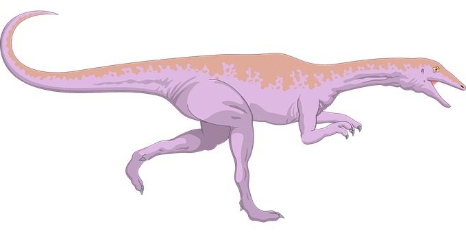 Running Theropod Dinosaur Illustration PNG image