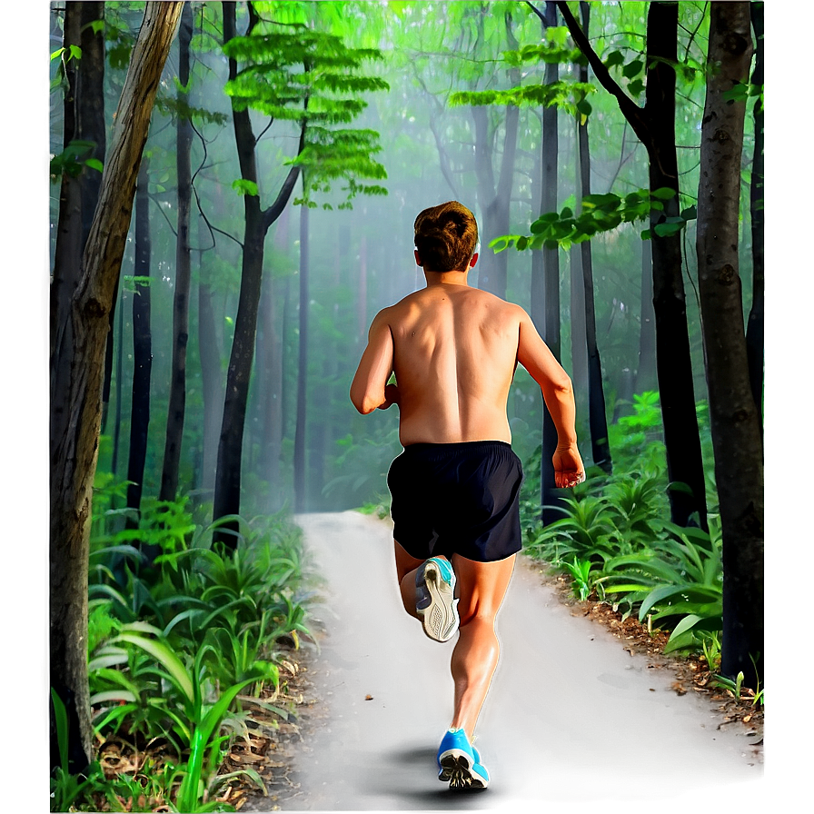 Running Through Forest Png Qqk PNG image