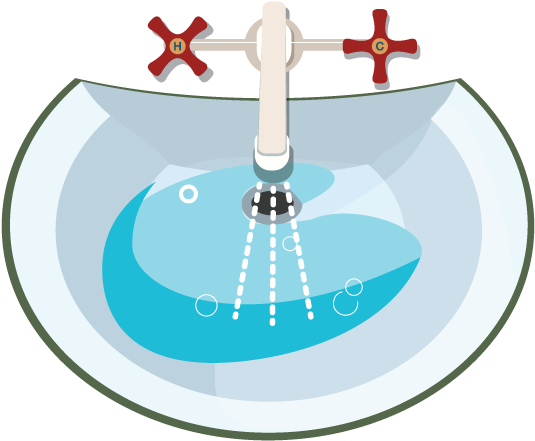 Running Water Tap Over Basin PNG image