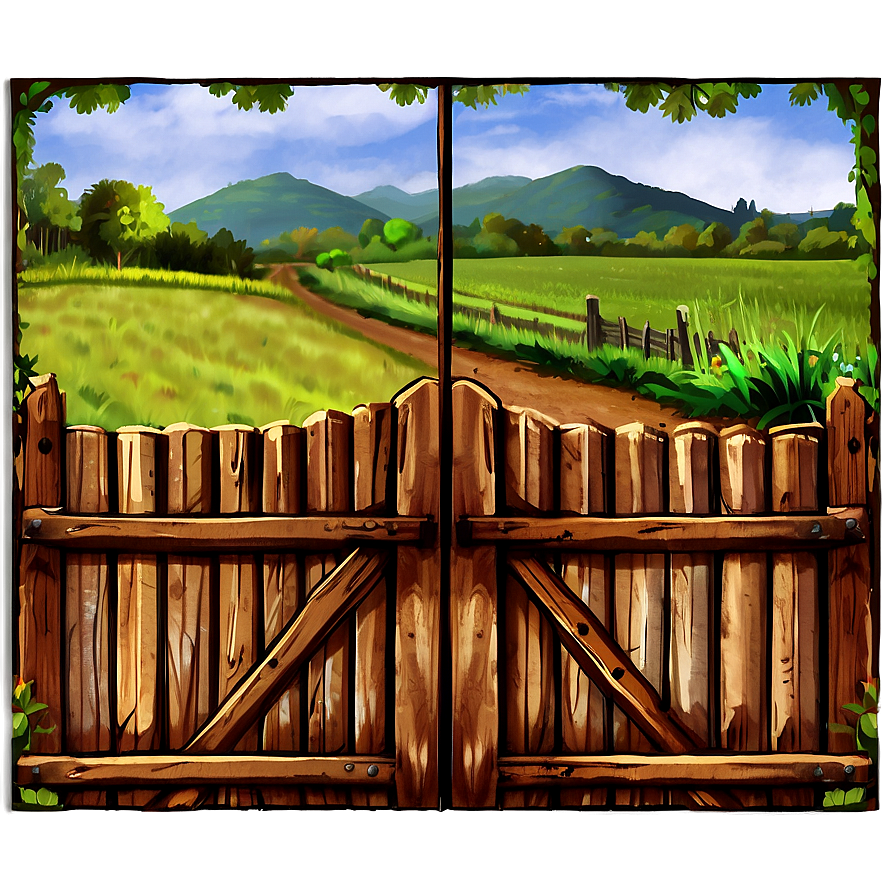 Rural Country Gate Png 05242024 PNG image