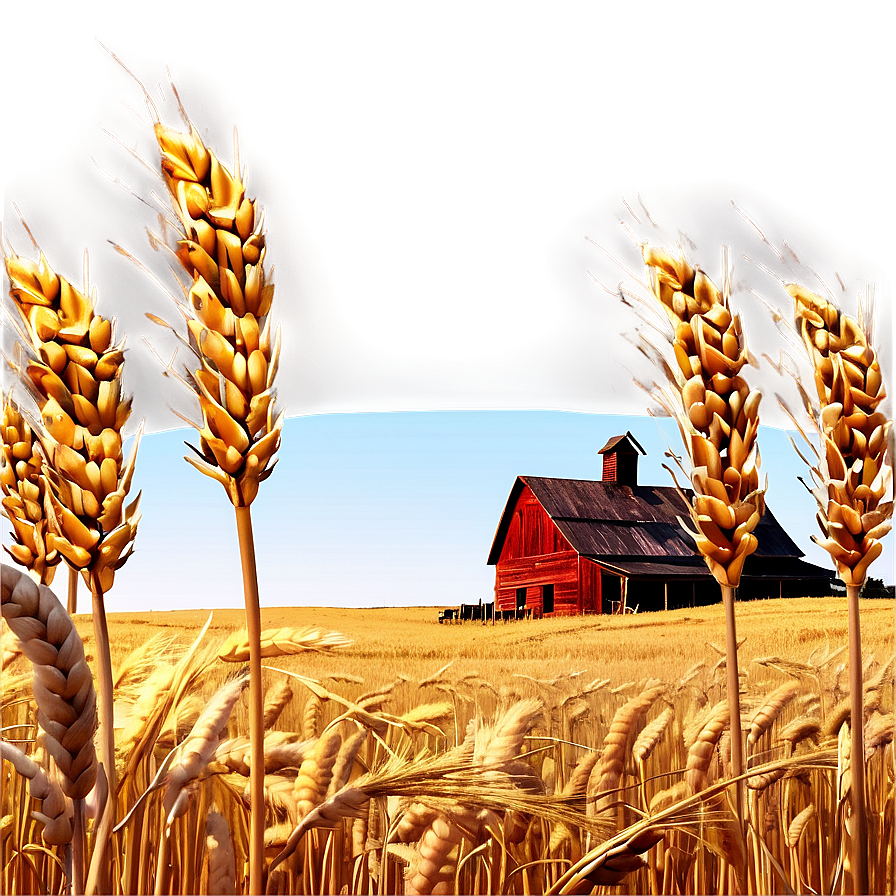 Rural Farmhouse Wheat Field Png Luf28 PNG image