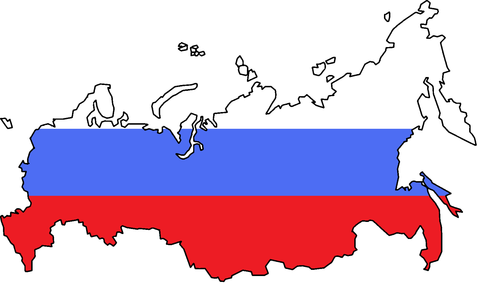 Russia Flag Map Outline PNG image