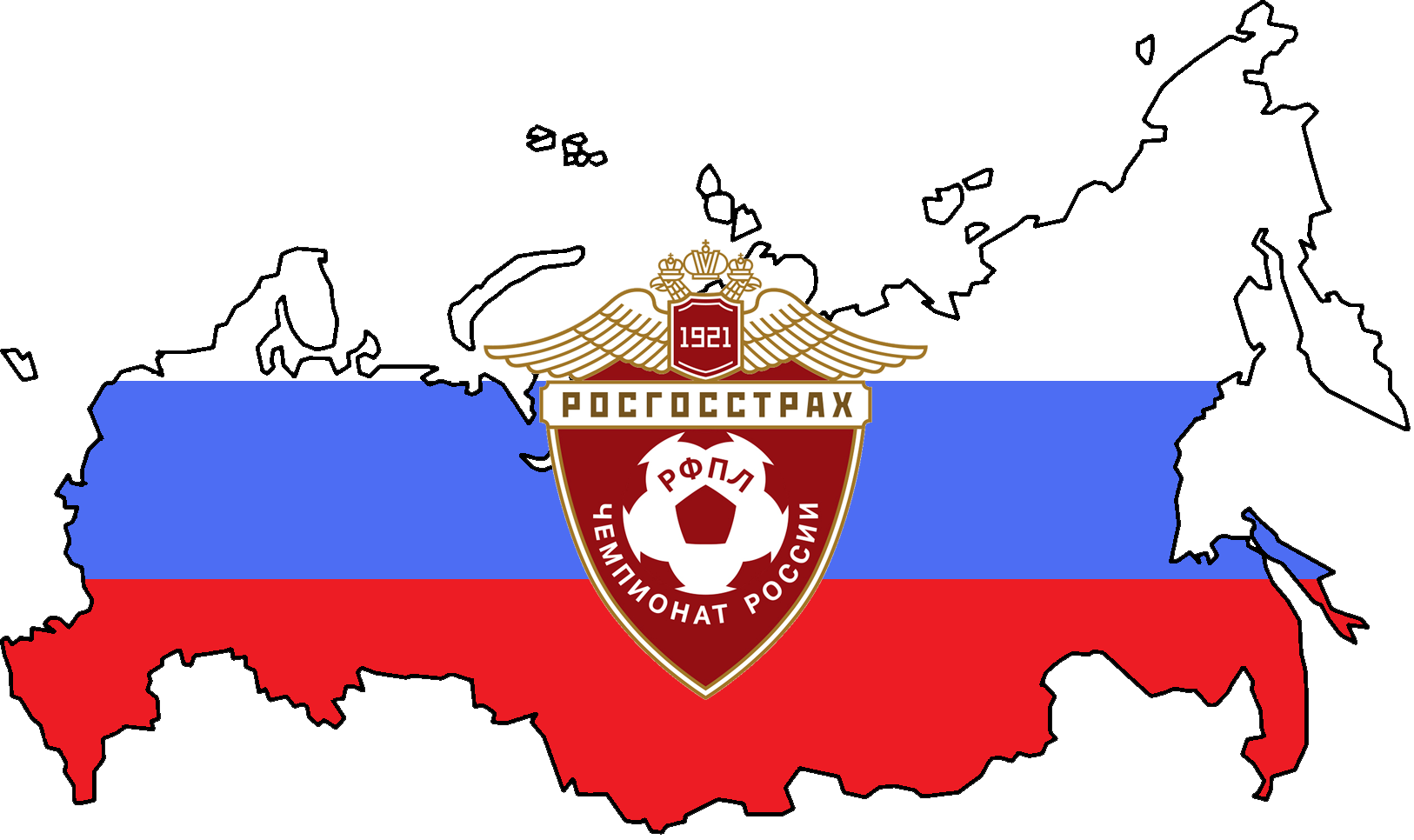 Russia Map Football Crest PNG image