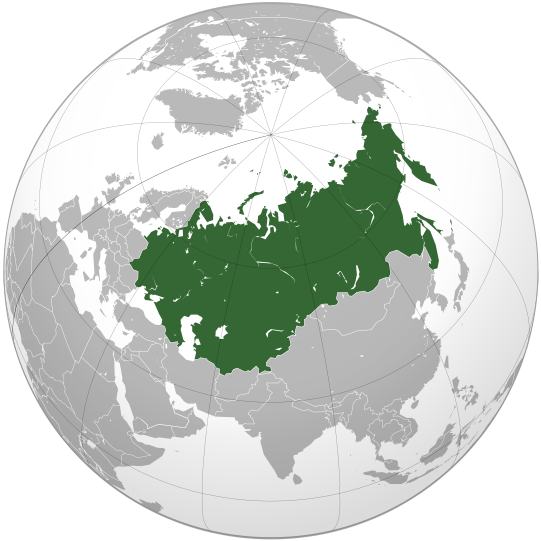 Russia Map Highlighted Global Projection PNG image