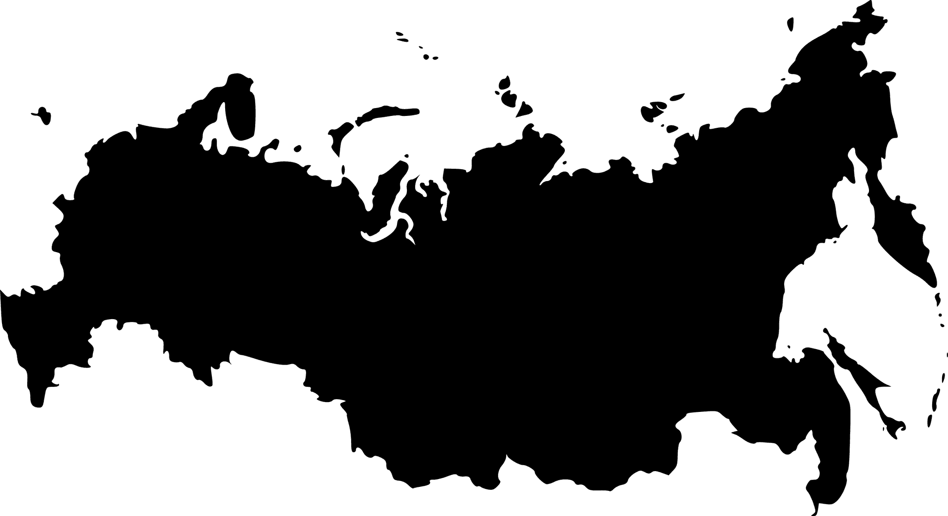 Russia Outline Map Silhouette PNG image