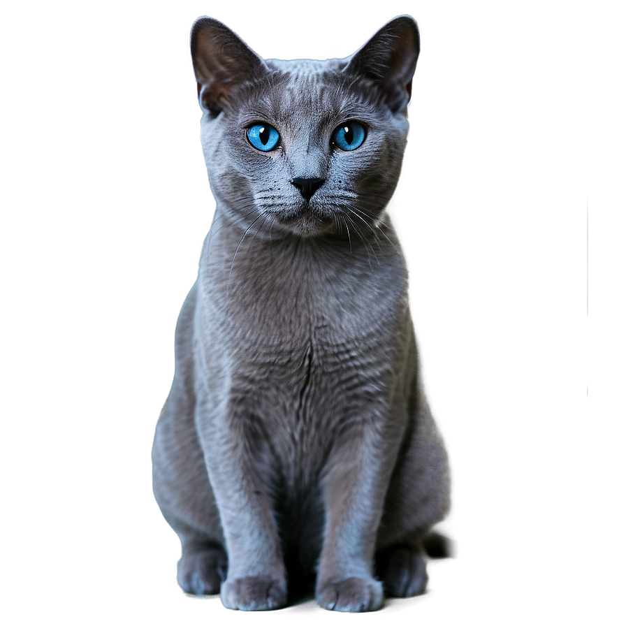 Russian Blue Cat With Sparkling Eyes Png 90 PNG image