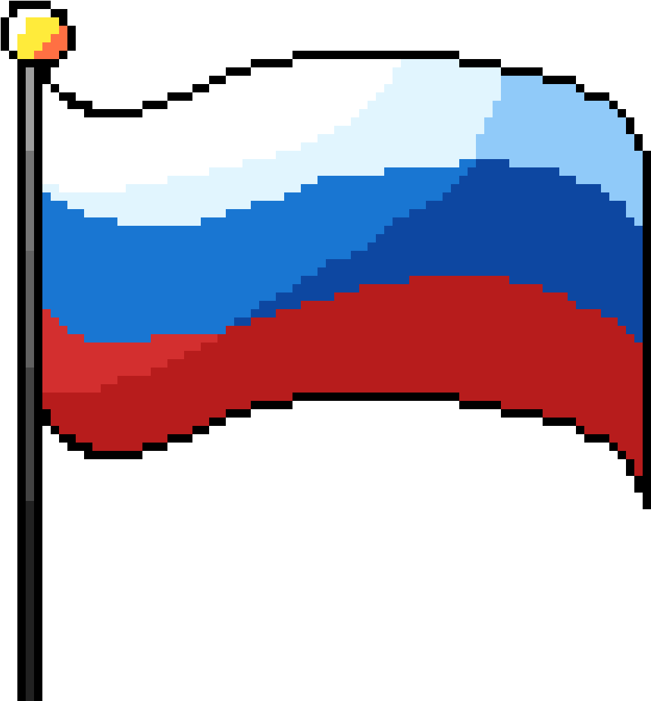 Russian Flag Pixel Art PNG image