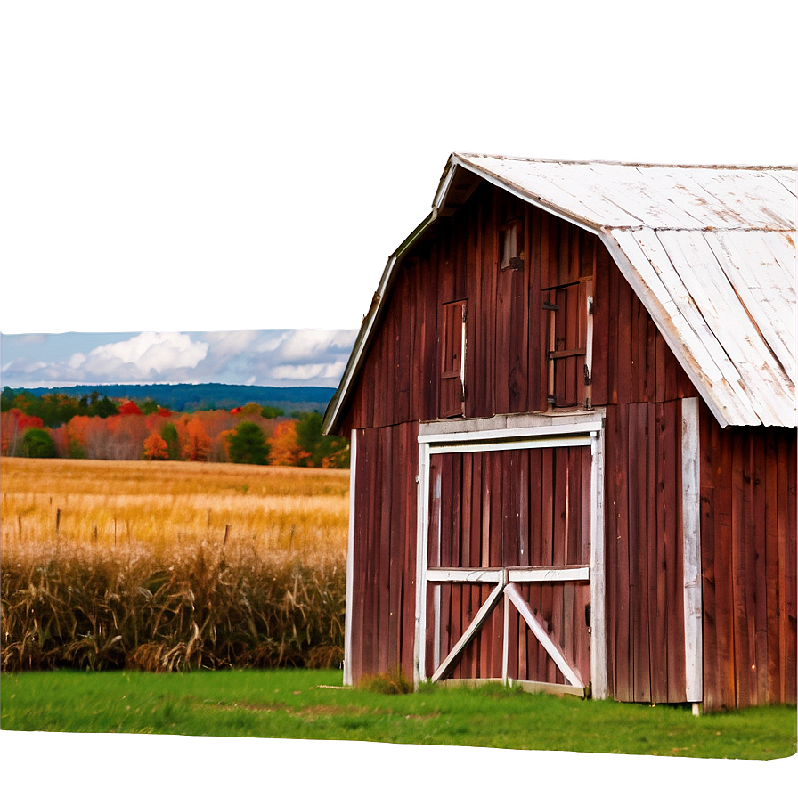 Rustic Autumn Barn Png 05212024 PNG image