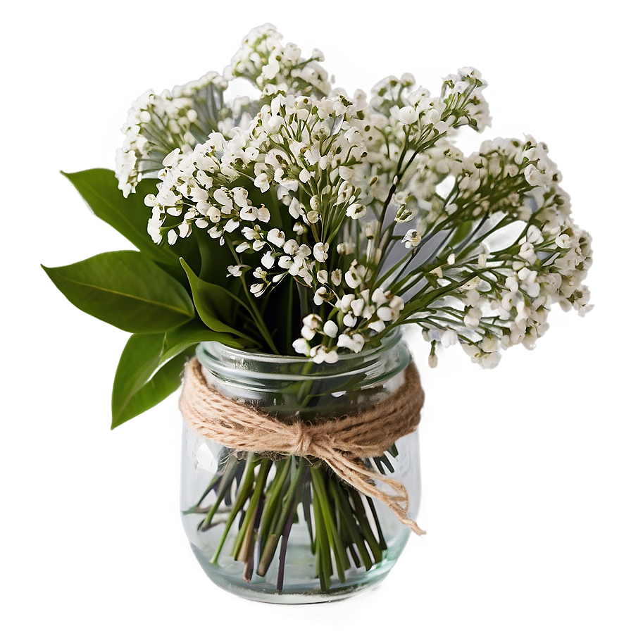 Rustic Babys Breath Centerpiece Png 06132024 PNG image