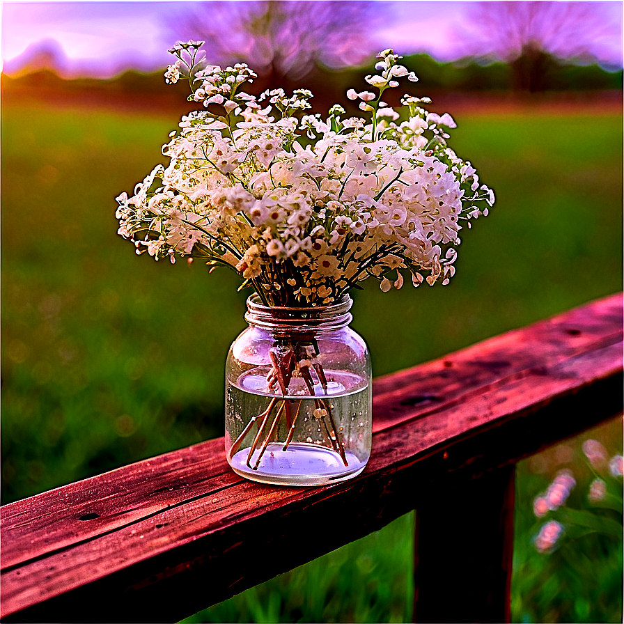 Rustic Babys Breath Centerpiece Png 28 PNG image