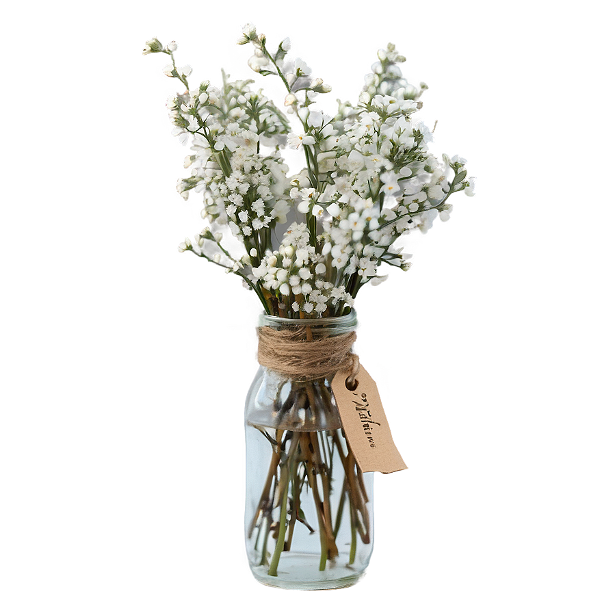 Rustic Babys Breath Centerpiece Png Tyn PNG image