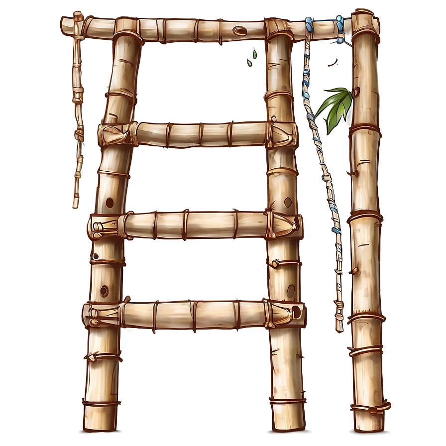 Rustic Bamboo Ladder Png 05232024 PNG image