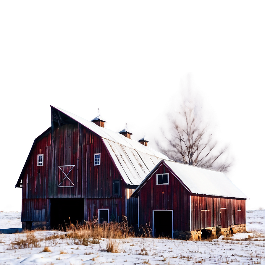 Rustic Barn In Snow Photo Png 20 PNG image