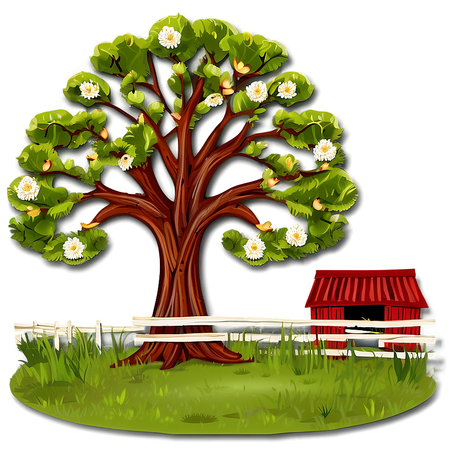 Rustic Barnyard Trees Png Xsf PNG image