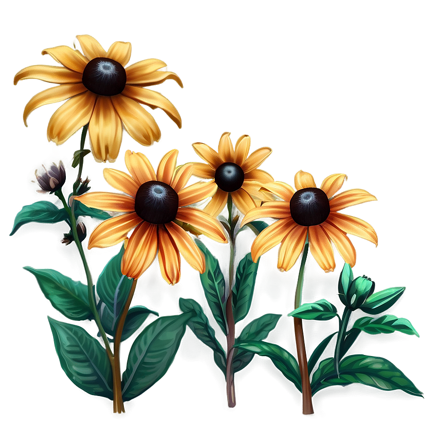 Rustic Black Eyed Susan Field Png 06282024 PNG image