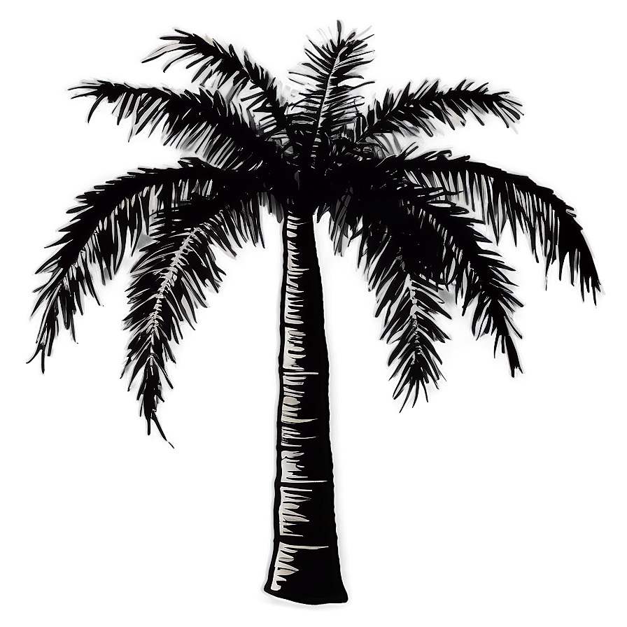 Rustic Black Palm Tree Drawing Png Cnt PNG image