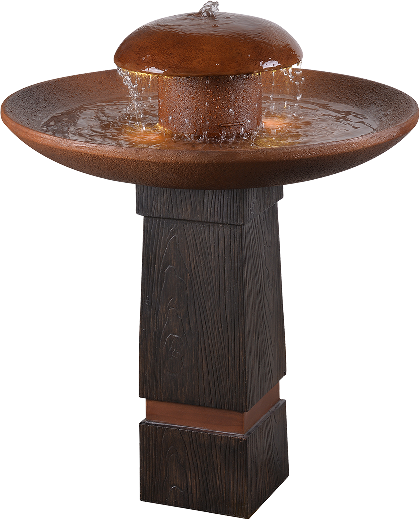 Rustic Brown Garden Fountain.png PNG image