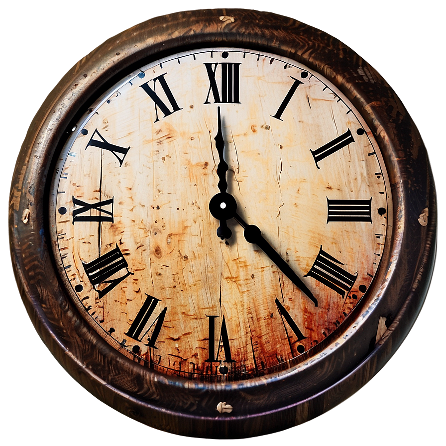 Rustic Clock Clipart Png 06262024 PNG image