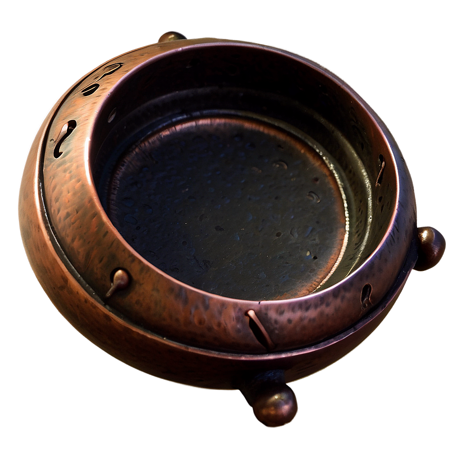 Rustic Copper Ashtray Png Plk PNG image