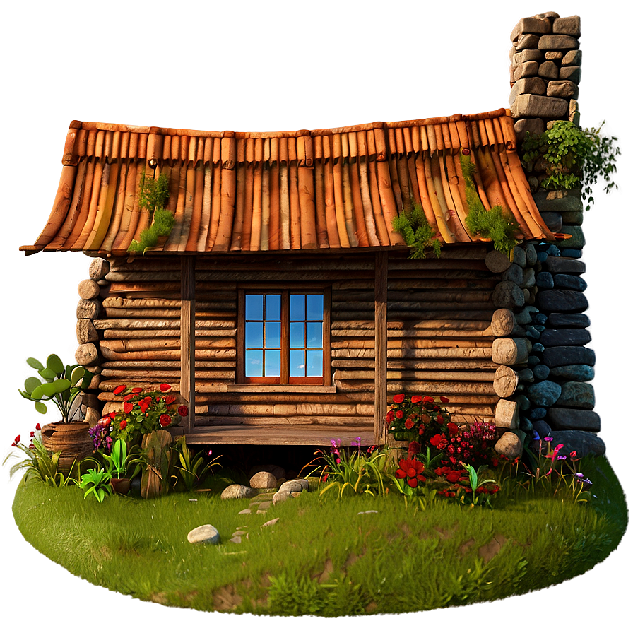 Rustic Cottage On A Hill Png 06202024 PNG image