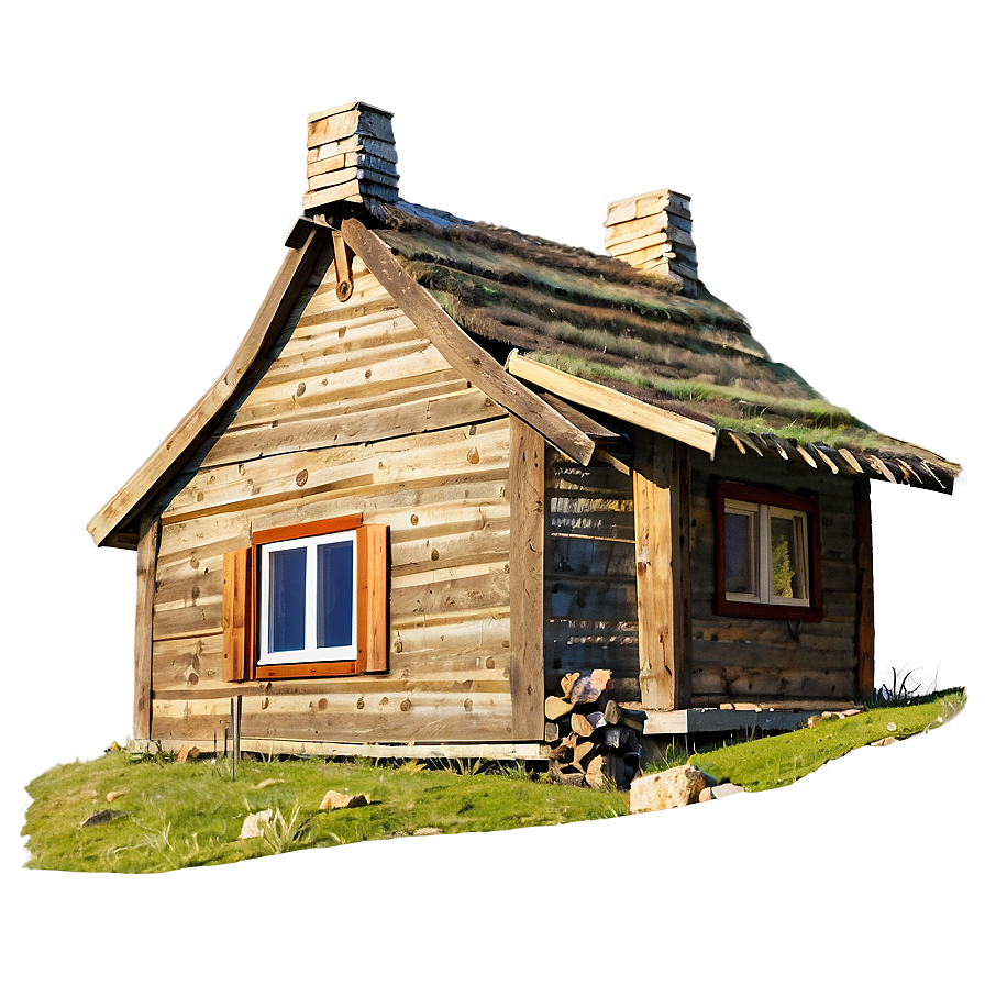 Rustic Cottage On A Hill Png 06202024 PNG image