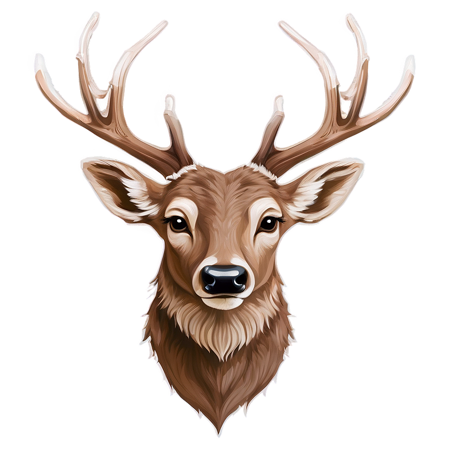 Rustic Deer Head Drawing Png 06212024 PNG image