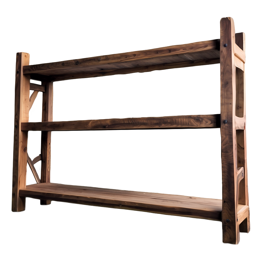 Rustic Empty Bookshelf Png 06272024 PNG image