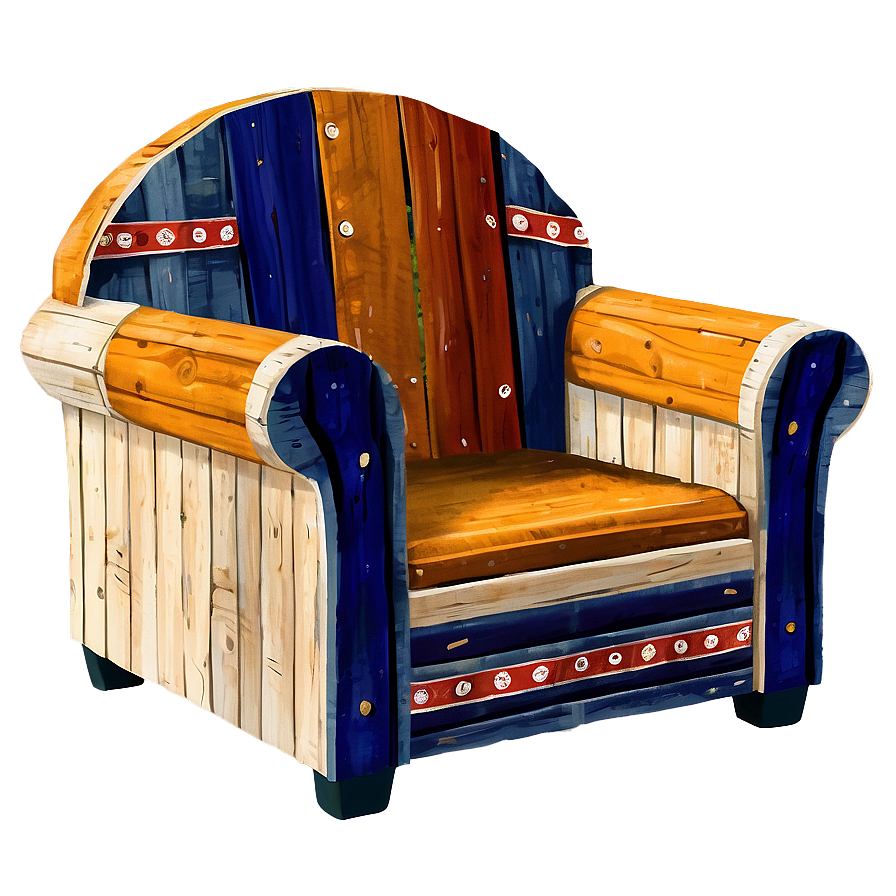 Rustic Farmhouse Armchair Png Fwe PNG image