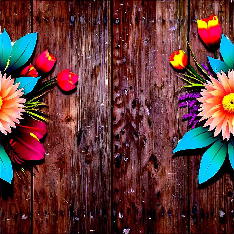 Rustic Flower Border Png Suc49 PNG image