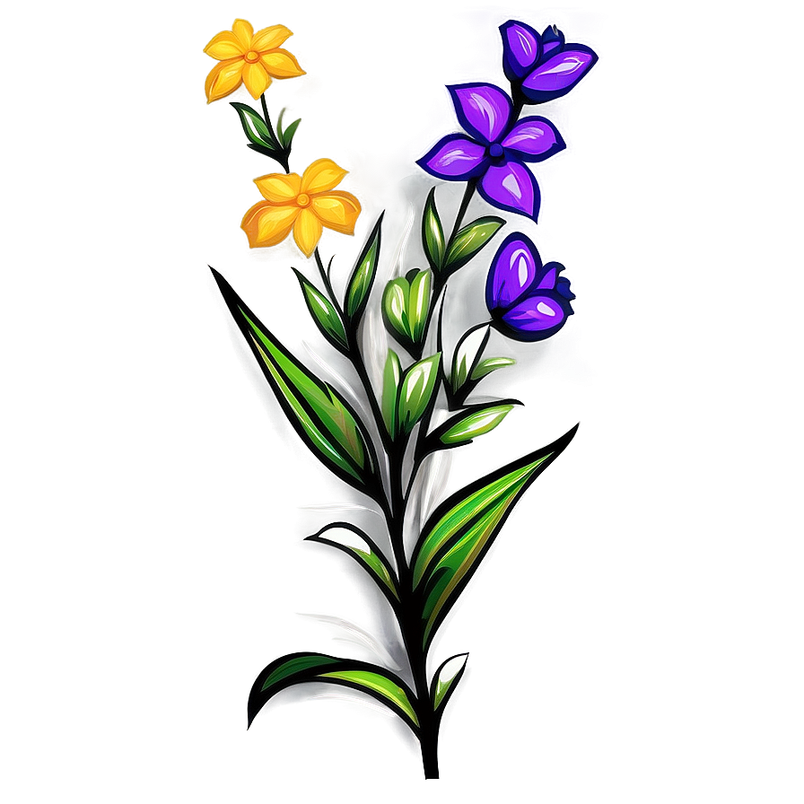 Rustic Flower Drawing Png 06252024 PNG image