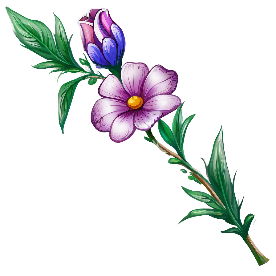 Rustic Flower Drawing Png Nie89 PNG image