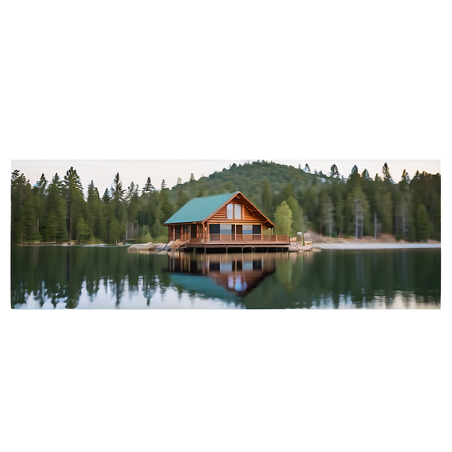 Rustic Lake Cabin Life Png 06282024 PNG image