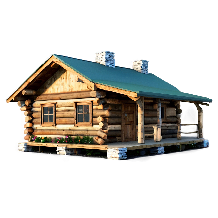 Rustic Log Cabin Design Png 05242024 PNG image