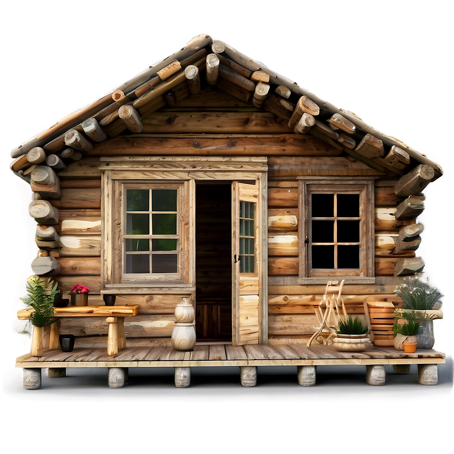 Rustic Log Cabin Design Png Mbm PNG image