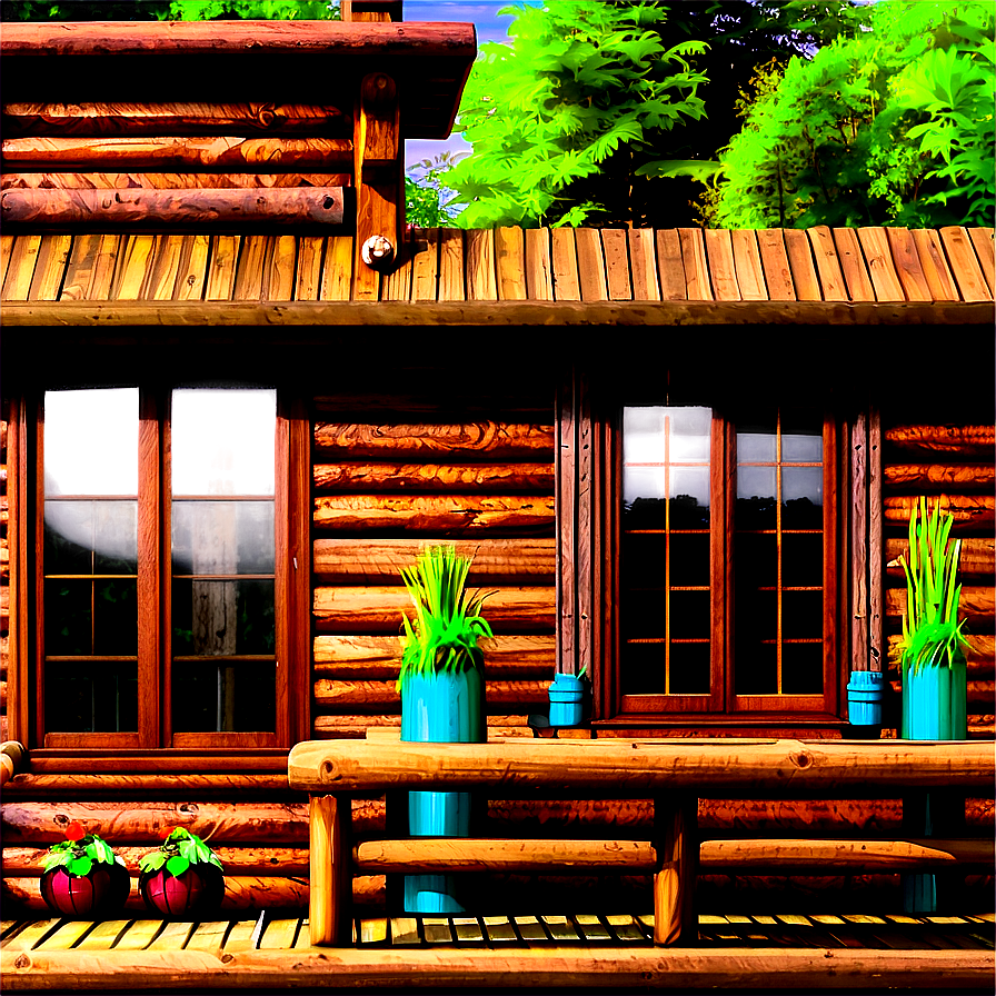 Rustic Log Cabin Design Png Tuq PNG image