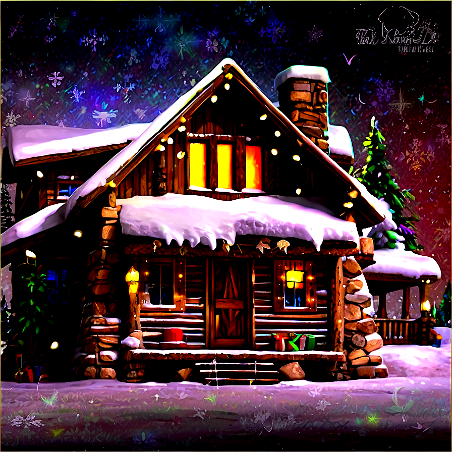 Rustic Noel Log Cabin Png Qna10 PNG image