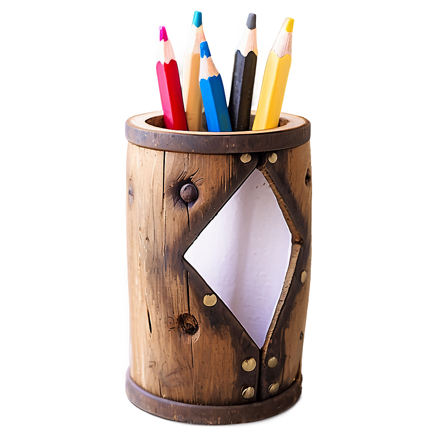 Rustic Pencil Holder Png Das PNG image