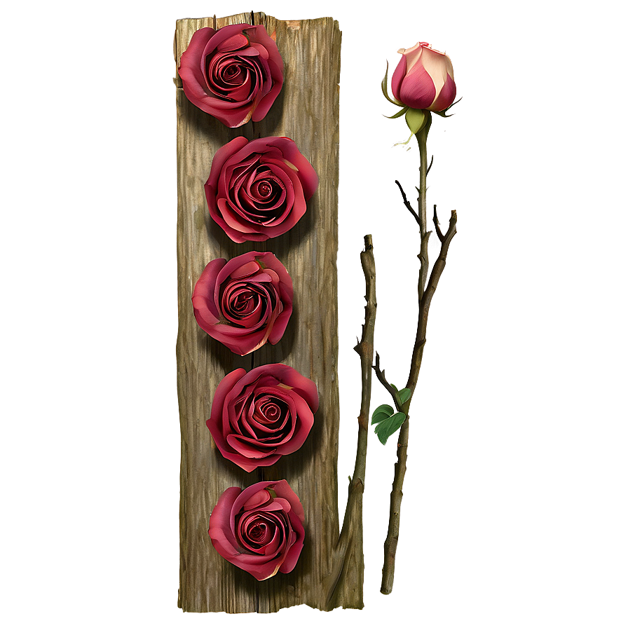 Rustic Rose Decoration Png Uts90 PNG image