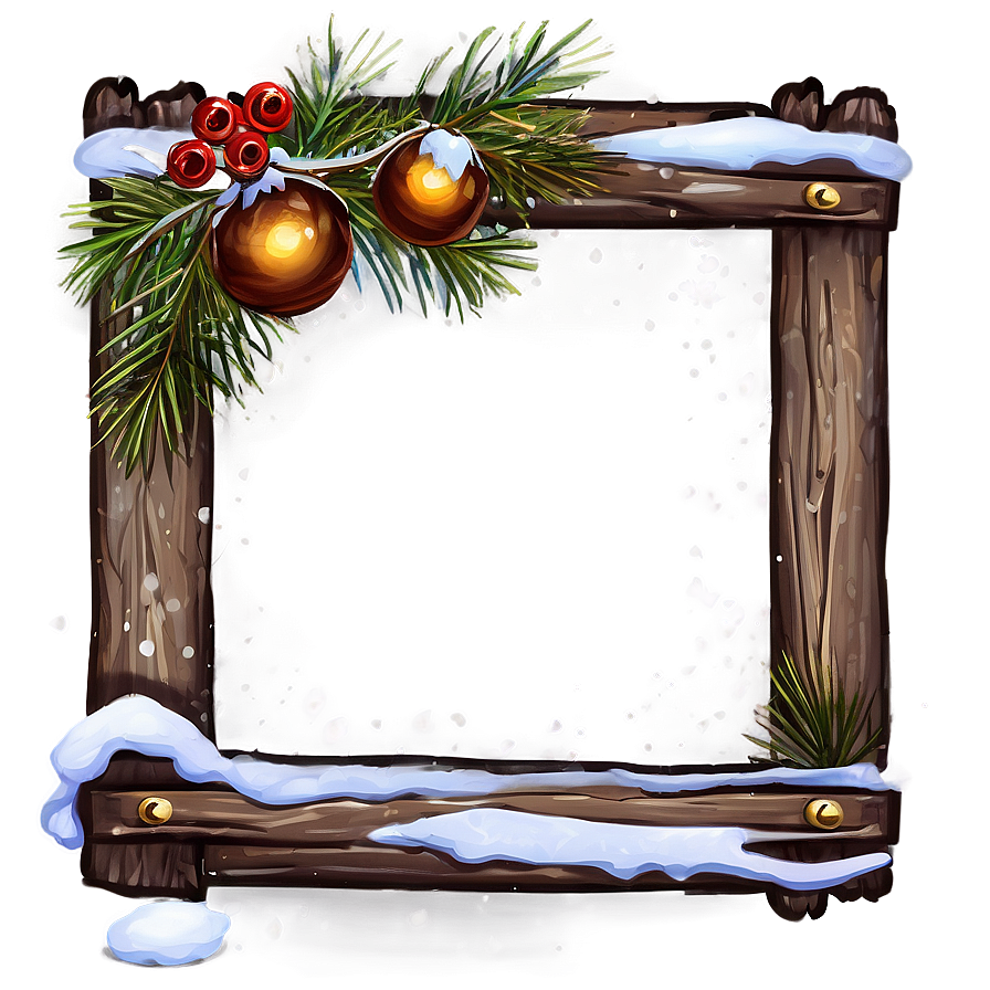 Rustic Snow Border Png 89 PNG image