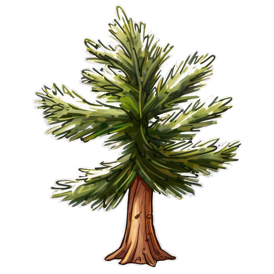 Rustic Spruce Tree Sketch Png Hme PNG image