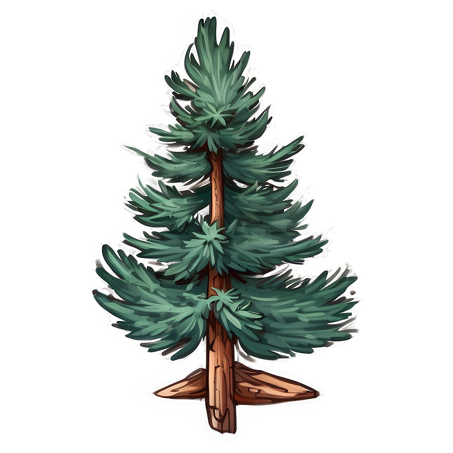 Rustic Spruce Tree Sketch Png Tlr54 PNG image