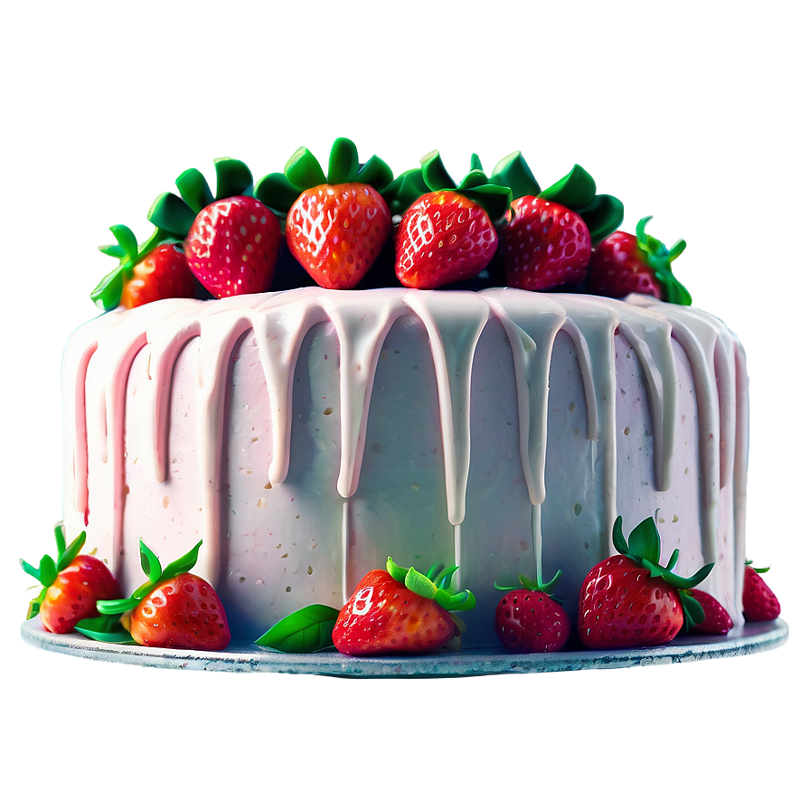 Rustic Strawberry Cake Png Hij PNG image