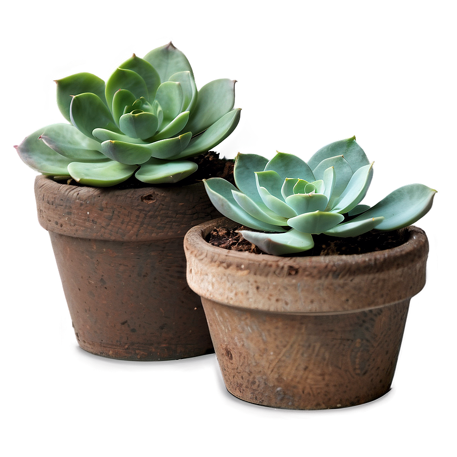 Rustic Succulent Pots Png Opr PNG image