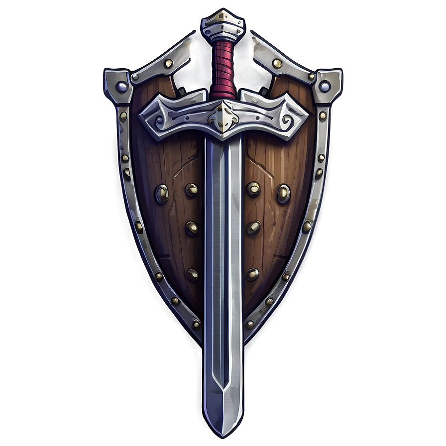 Rustic Sword And Shield Sketch Png Fit86 PNG image