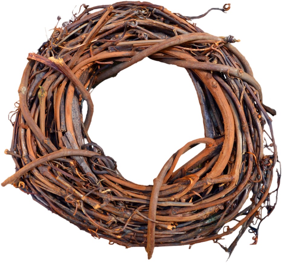 Rustic Twigs Wreath Design PNG image