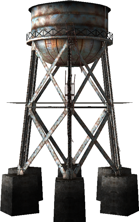 Rustic Water Tower Structure PNG image